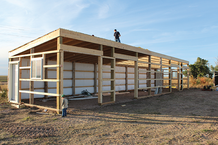 The Smithmoor shooting house under construction.